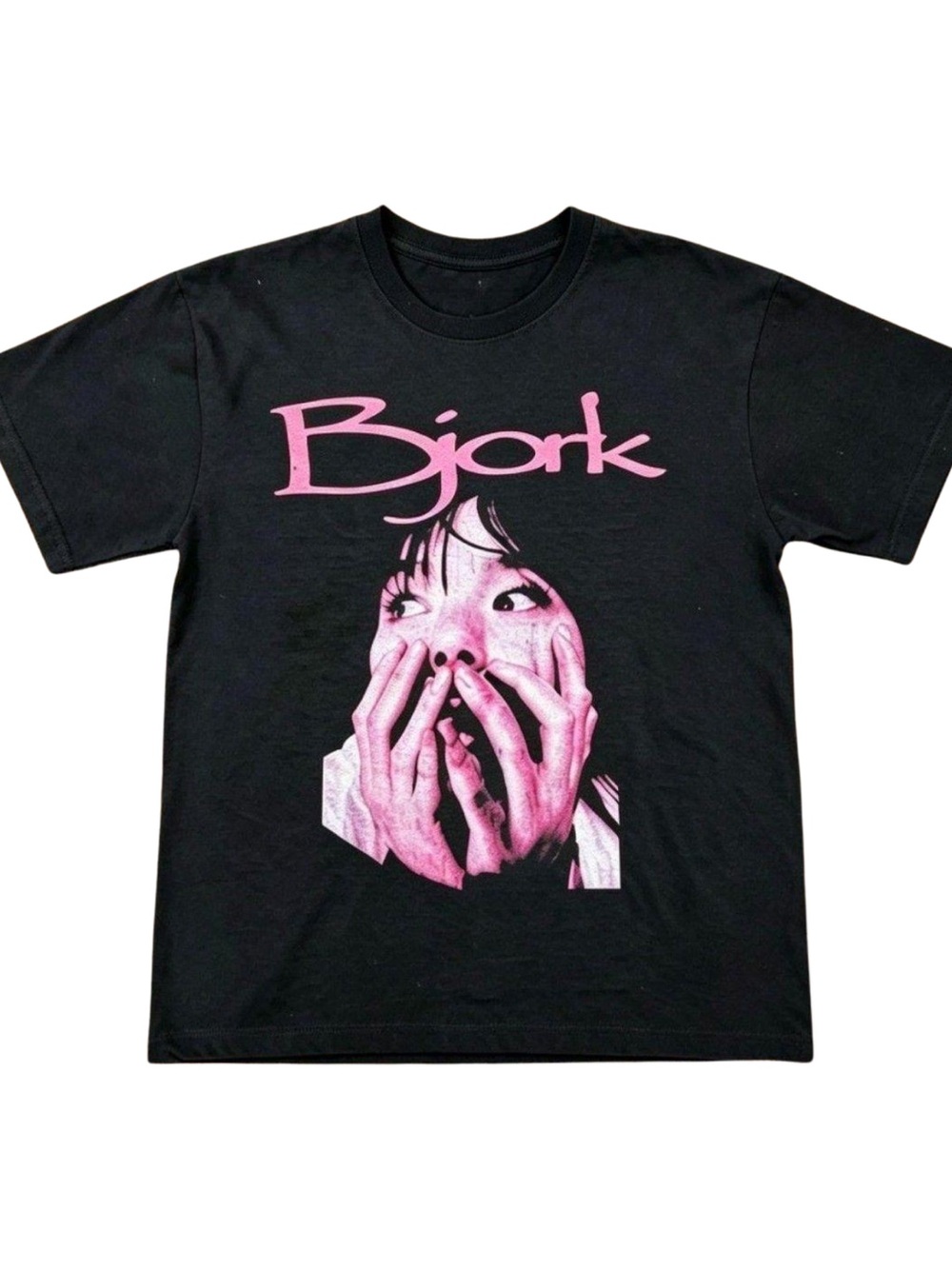 Gildan Black Tee with Pink Graphic
